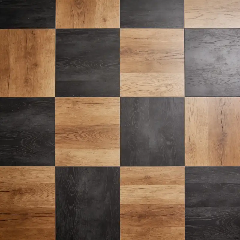 Charcoal & Light Oak checkerboard vloer
