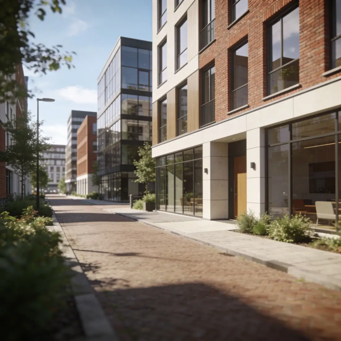 Eindhoven Strijp-S industriële moderne architectuur design district met PVC vloer