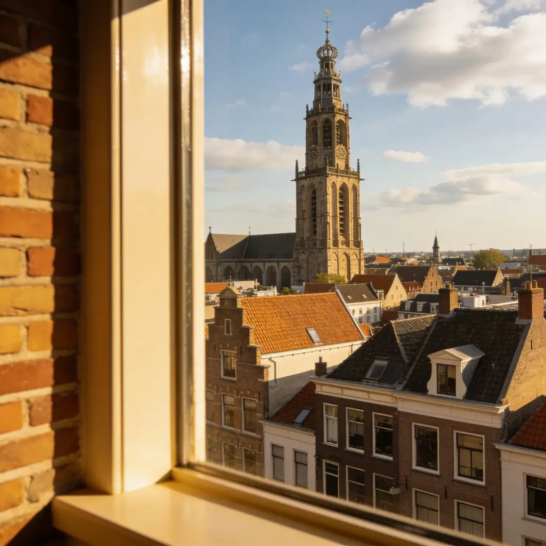 Groningen Martinitoren historisch stadscentrum Nederlandse architectuur met moderne PVC vloer