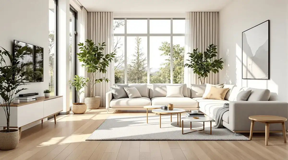 Grijze PVC vloer in modern interieur